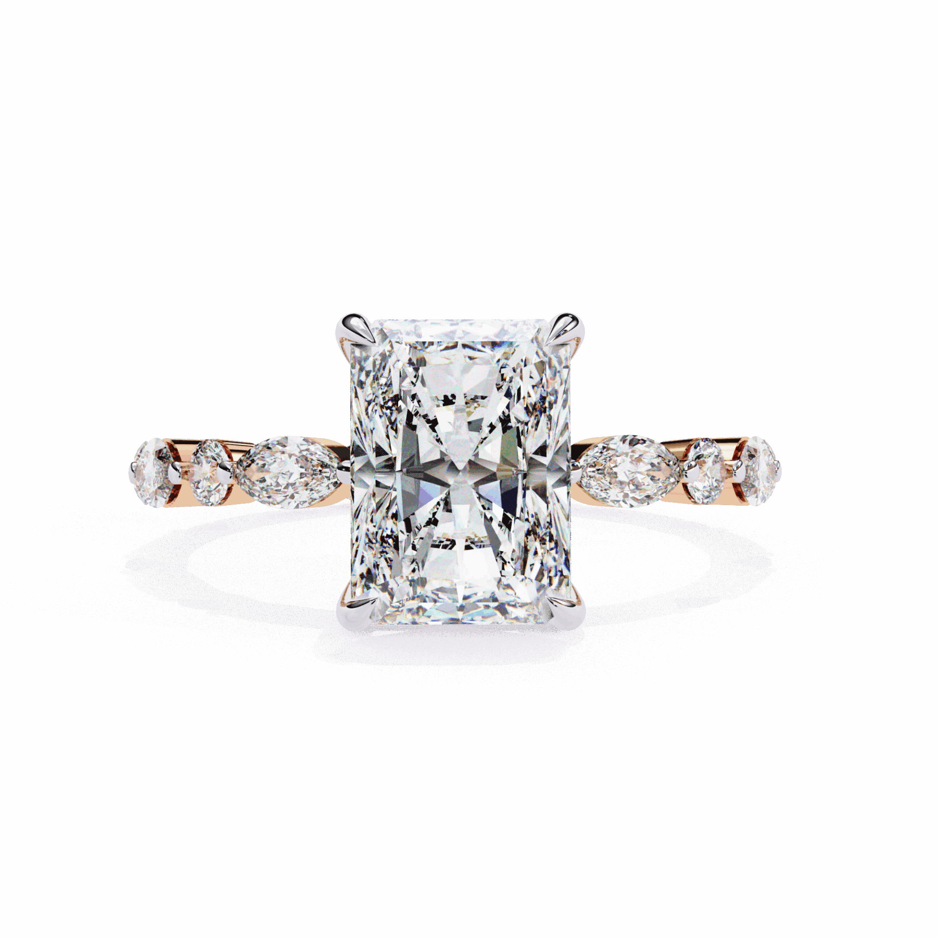 3.75 Carat Radiant Infinity Solitaire Ring in Moissanite | House of Estara