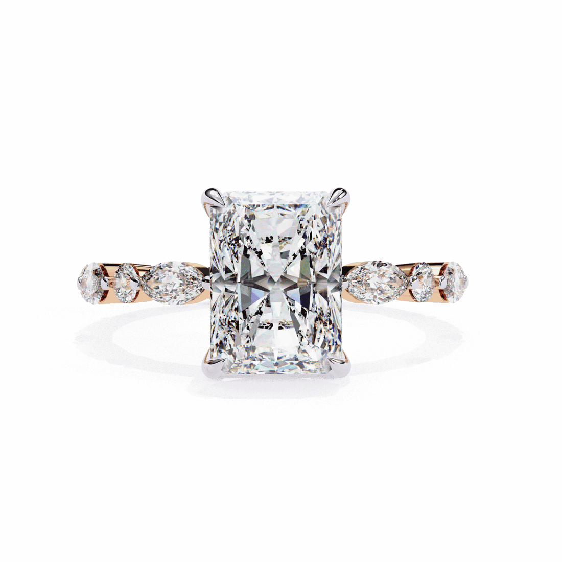 3.75 Carat Radiant Infinity Solitaire Ring in Moissanite | House of Estara