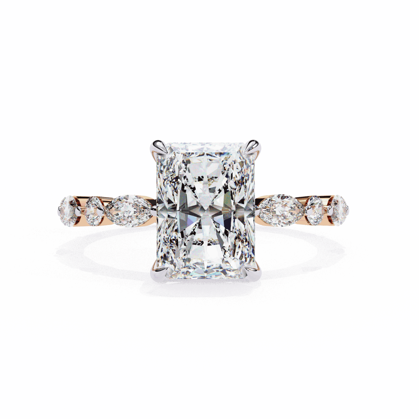 3.75 Carat Radiant Infinity Solitaire Ring in Moissanite | House of Estara