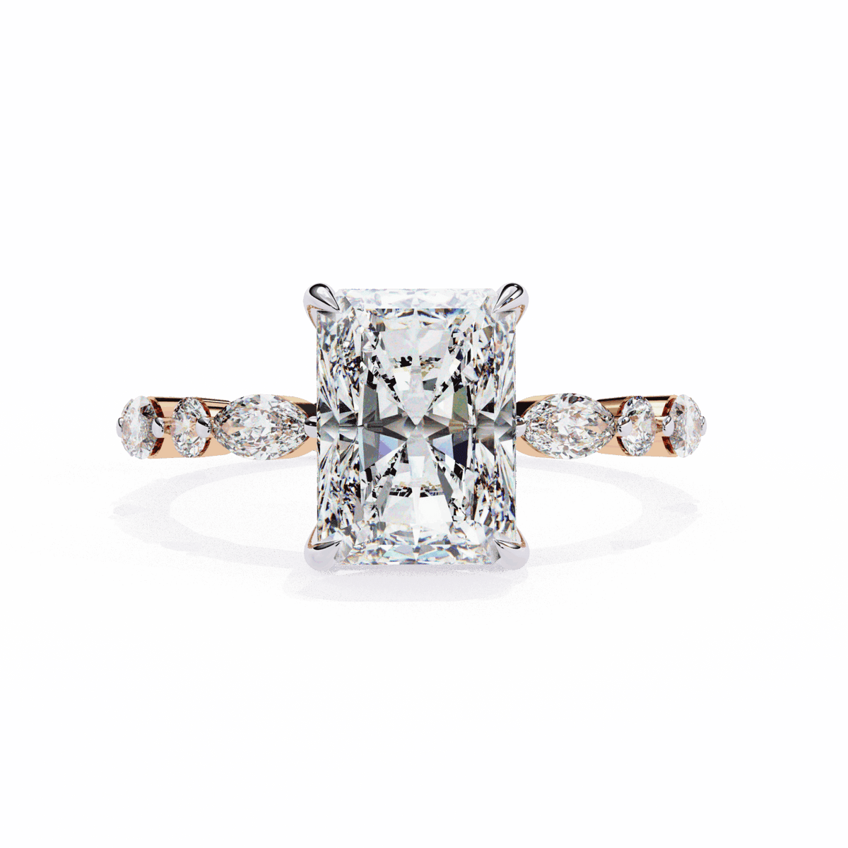 3.75 Carat Radiant Infinity Solitaire Ring in Moissanite | House of Estara