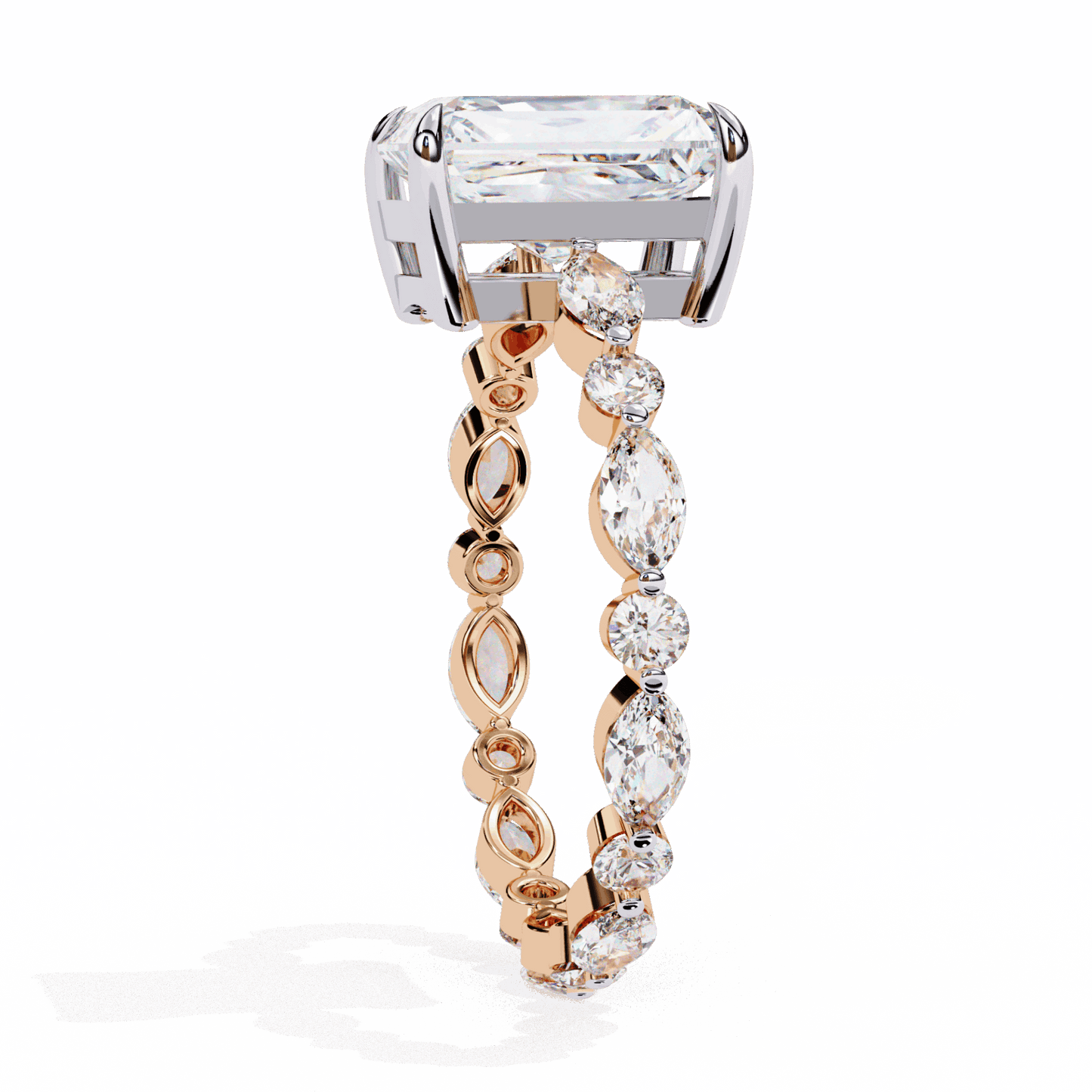 3.75 Carat Radiant Infinity Solitaire Ring in Moissanite | House of Estara
