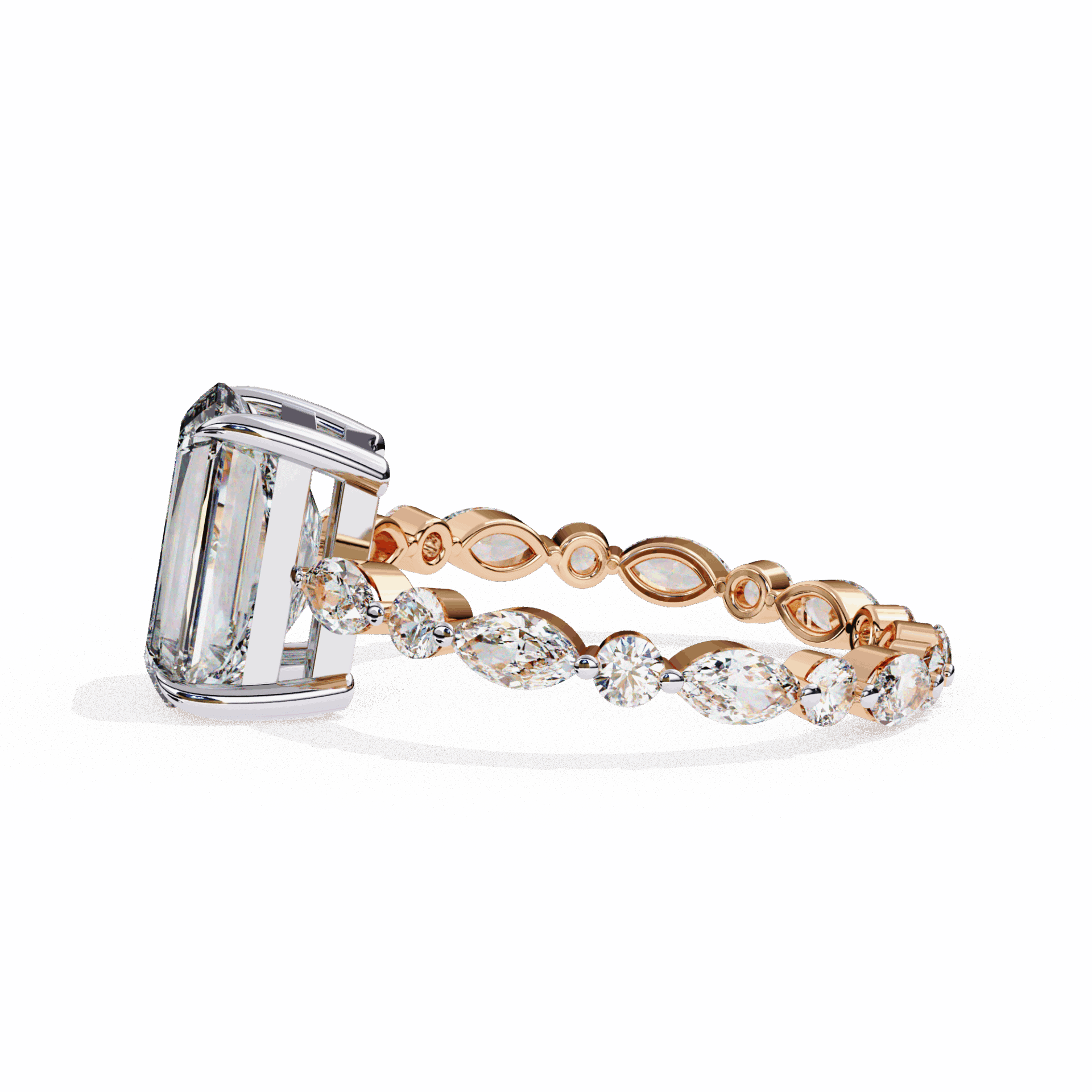 3.75 Carat Radiant Infinity Solitaire Ring in Moissanite | House of Estara