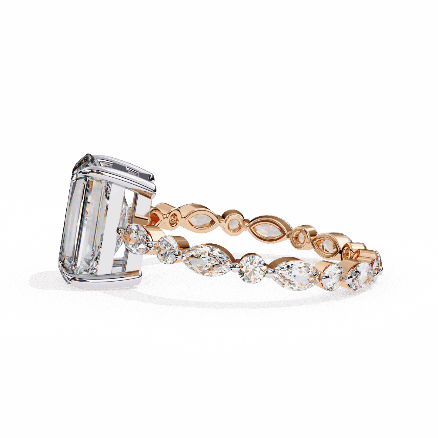 3.75 Carat Radiant Infinity Solitaire Ring in Moissanite | House of Estara