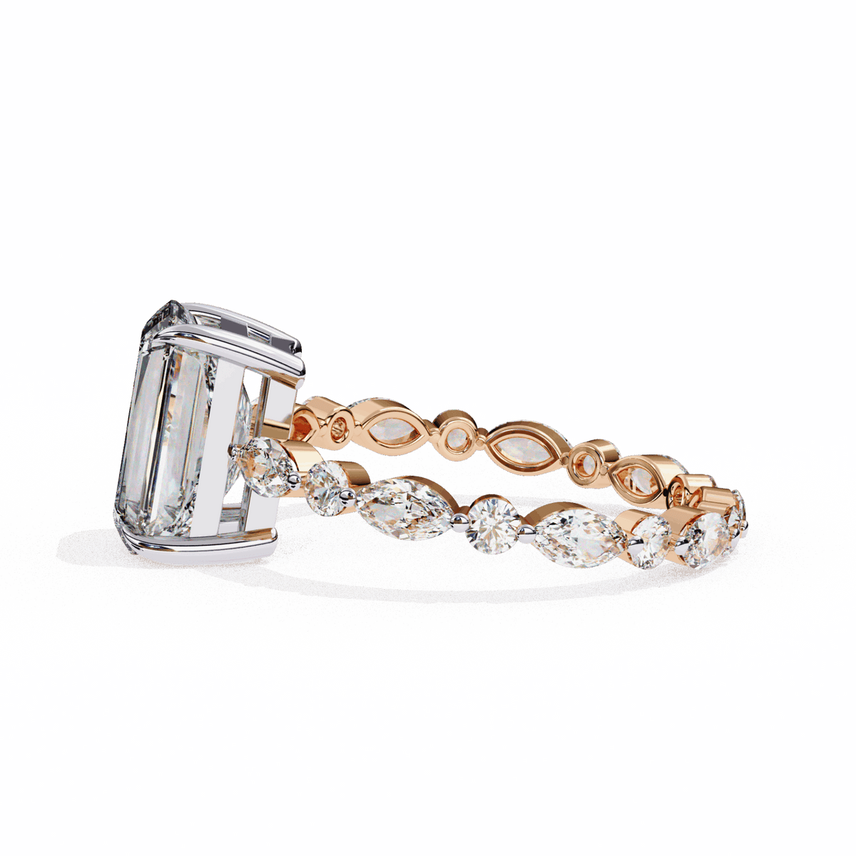 3.75 Carat Radiant Infinity Solitaire Ring in Moissanite | House of Estara
