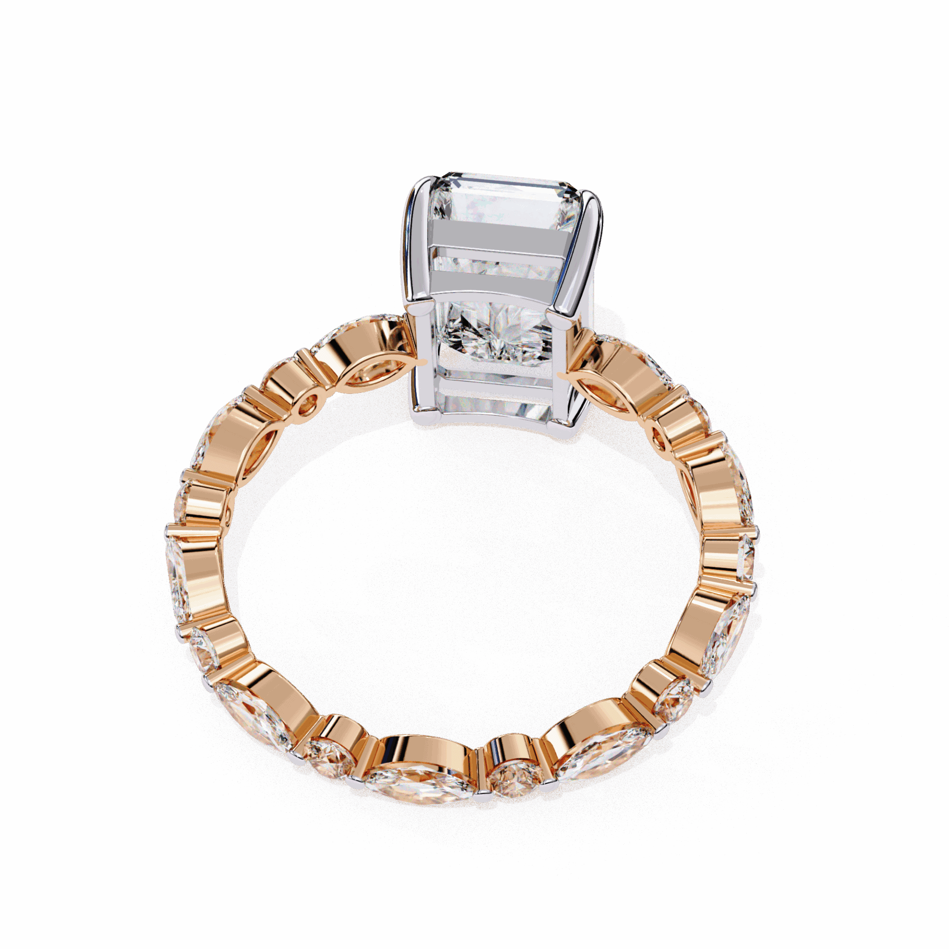 3.75 Carat Radiant Infinity Solitaire Ring in Moissanite | House of Estara