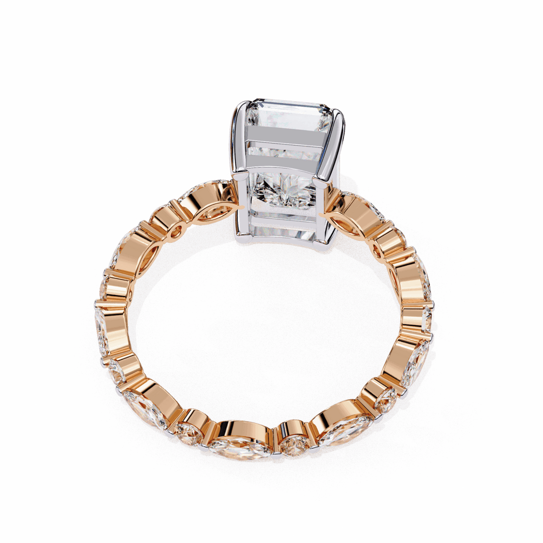 3.75 Carat Radiant Infinity Solitaire Ring in Moissanite | House of Estara