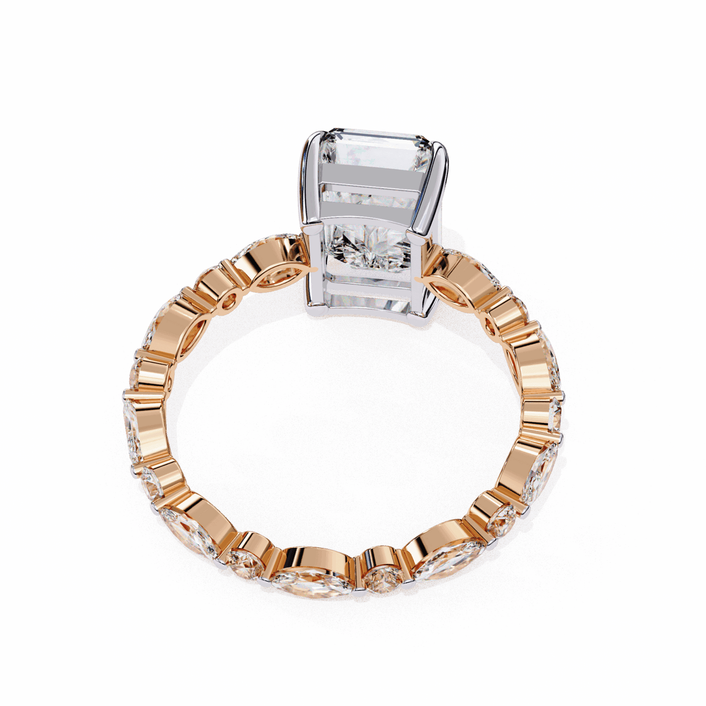 3.75 Carat Radiant Infinity Solitaire Ring in Moissanite | House of Estara