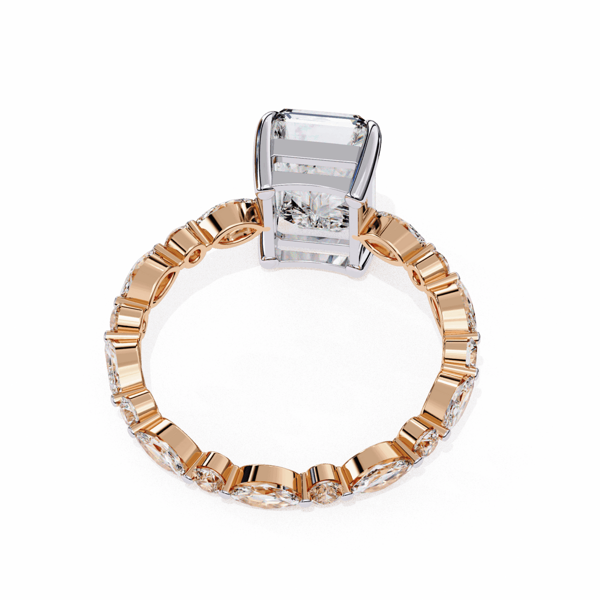 3.75 Carat Radiant Infinity Solitaire Ring in Moissanite | House of Estara