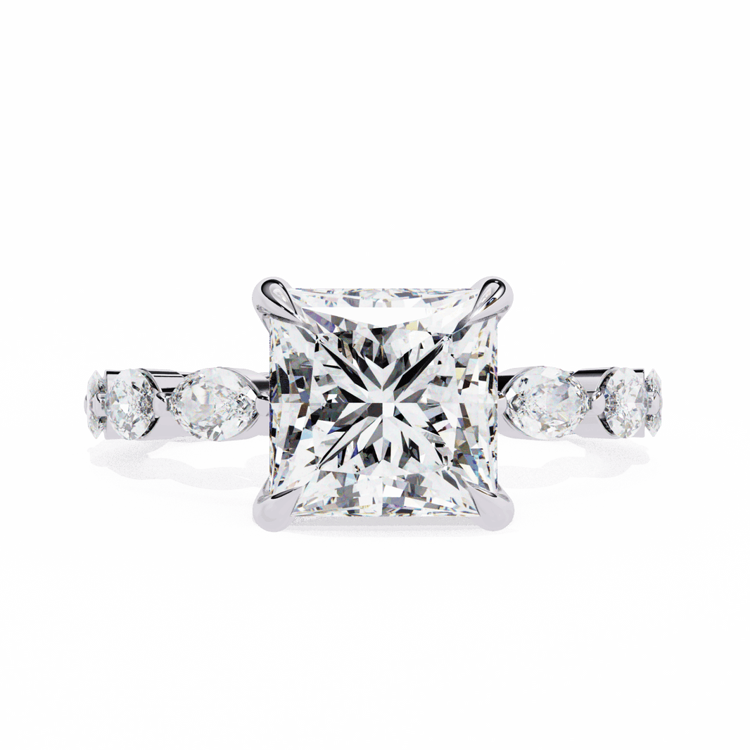 3.5 Carat Princess Infinity Solitaire Ring in Moissanite | House of Estara