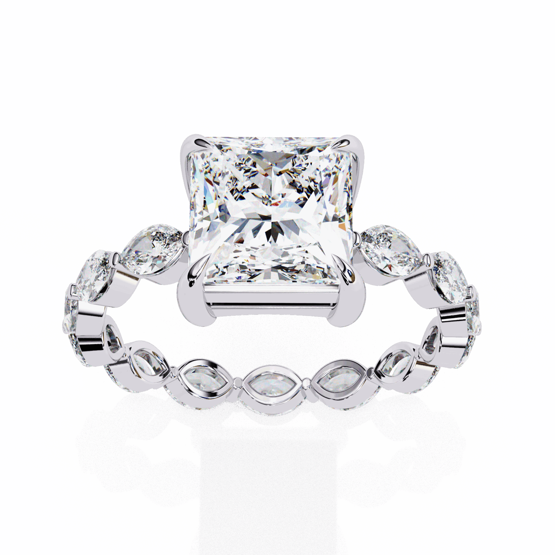 3.5 Carat Princess Infinity Solitaire Ring in Moissanite | House of Estara