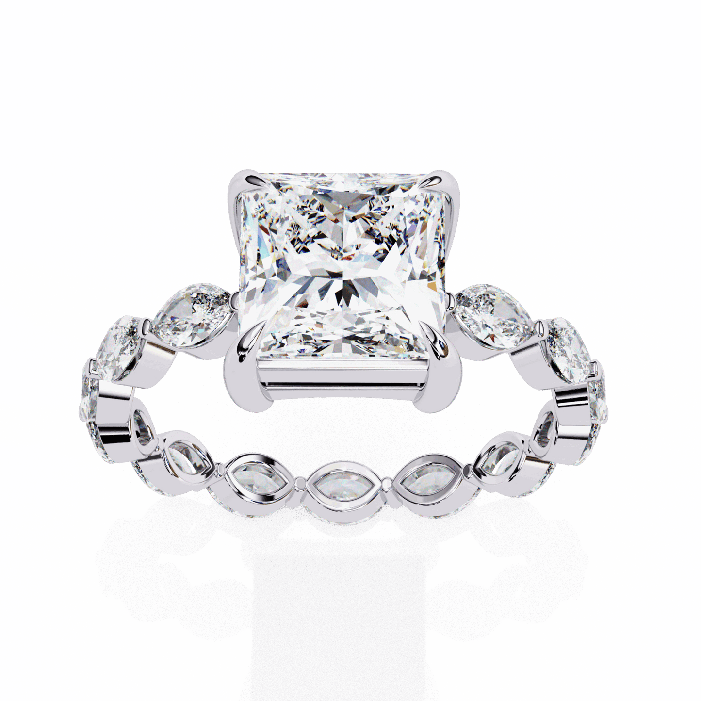 3.5 Carat Princess Infinity Solitaire Ring in Moissanite | House of Estara