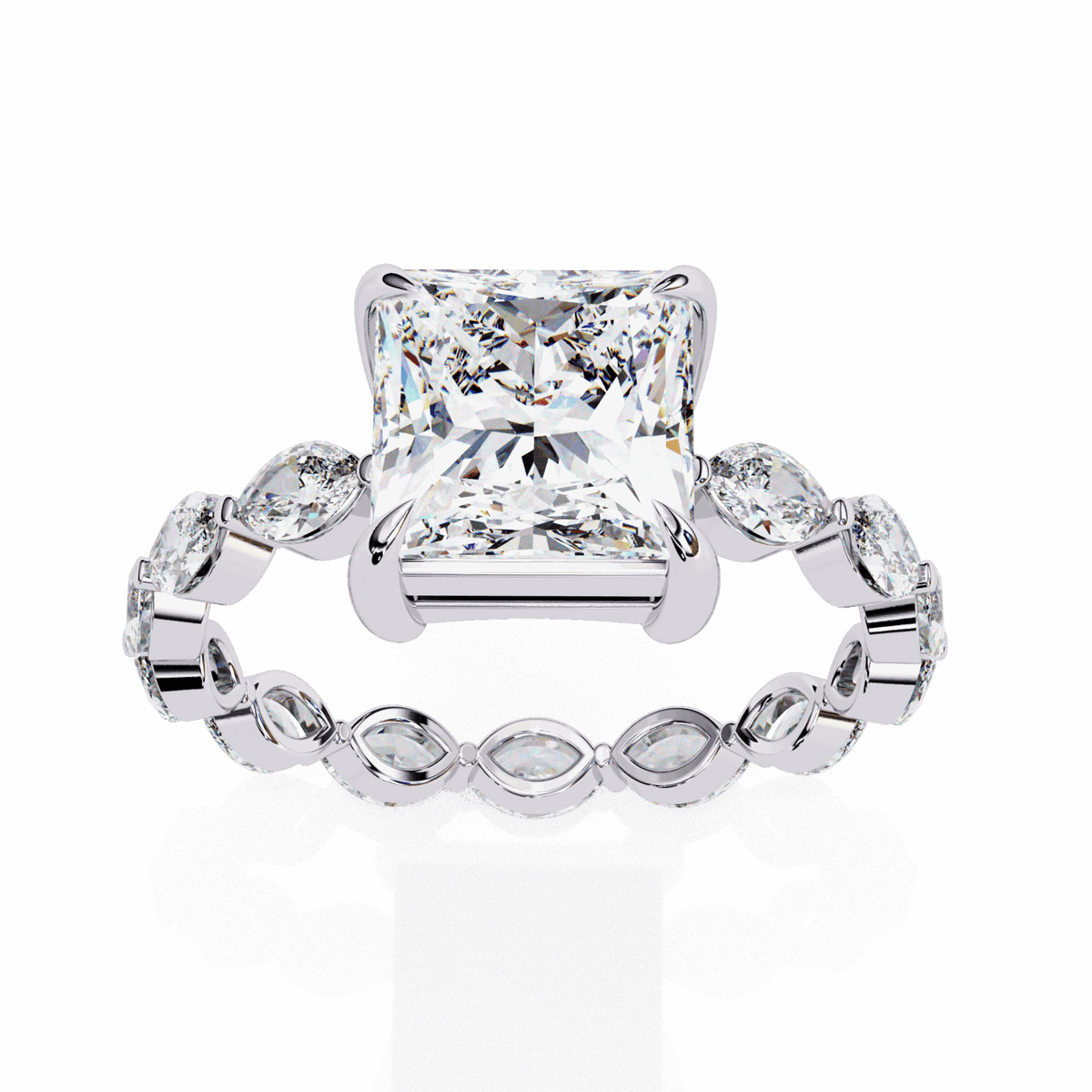 3.5 Carat Princess Infinity Solitaire Ring in Moissanite | House of Estara