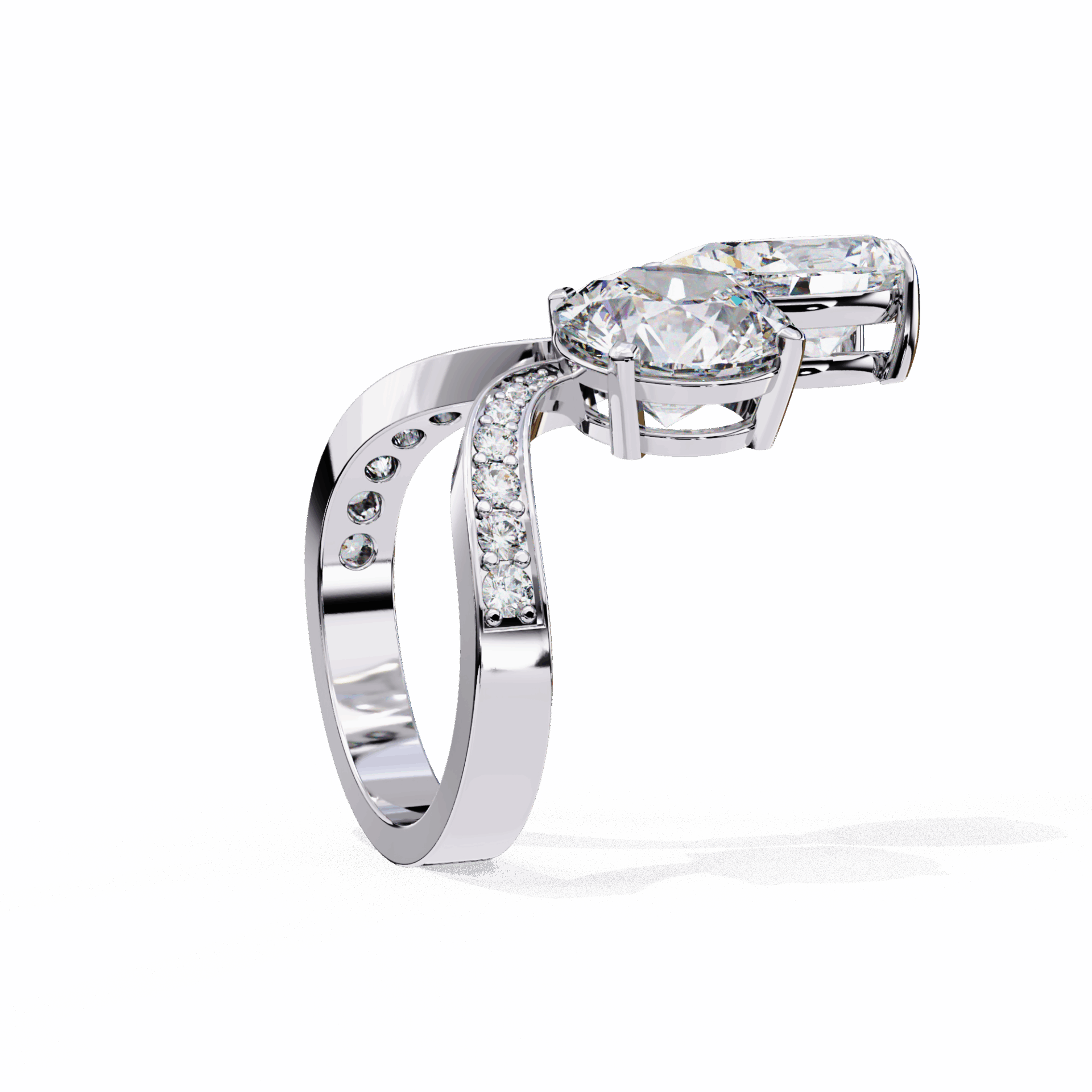 6.5 Carat Pear and Round Toi Et Moi Solitaire in Moissanite | House of Estara