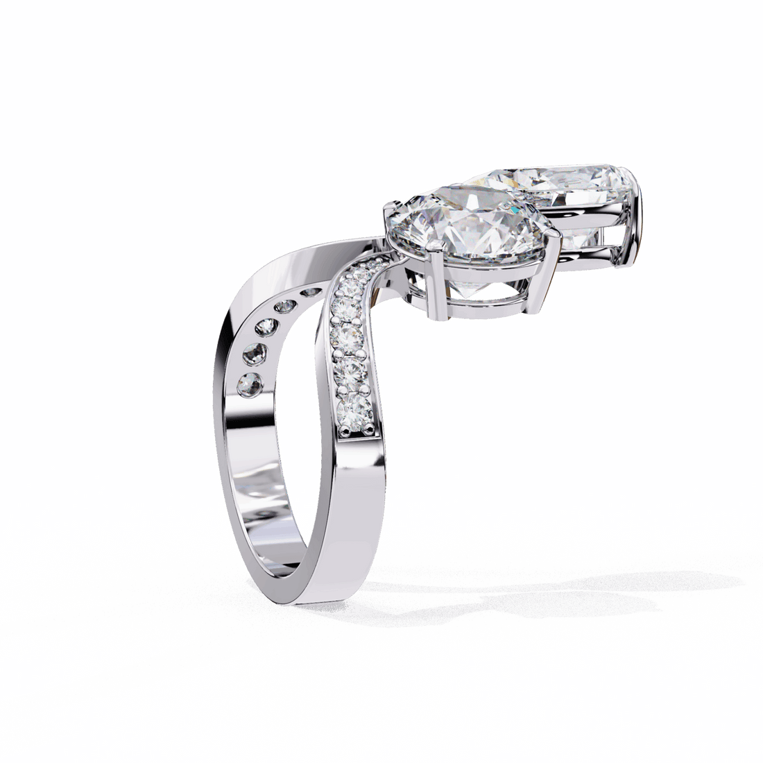 6.5 Carat Pear and Round Toi Et Moi Solitaire in Moissanite | House of Estara