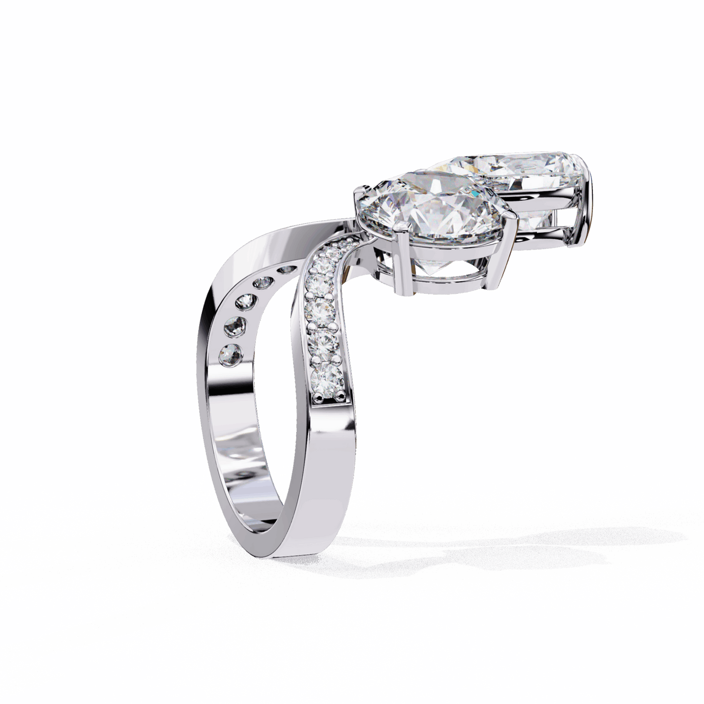 6.5 Carat Pear and Round Toi Et Moi Solitaire in Moissanite | House of Estara
