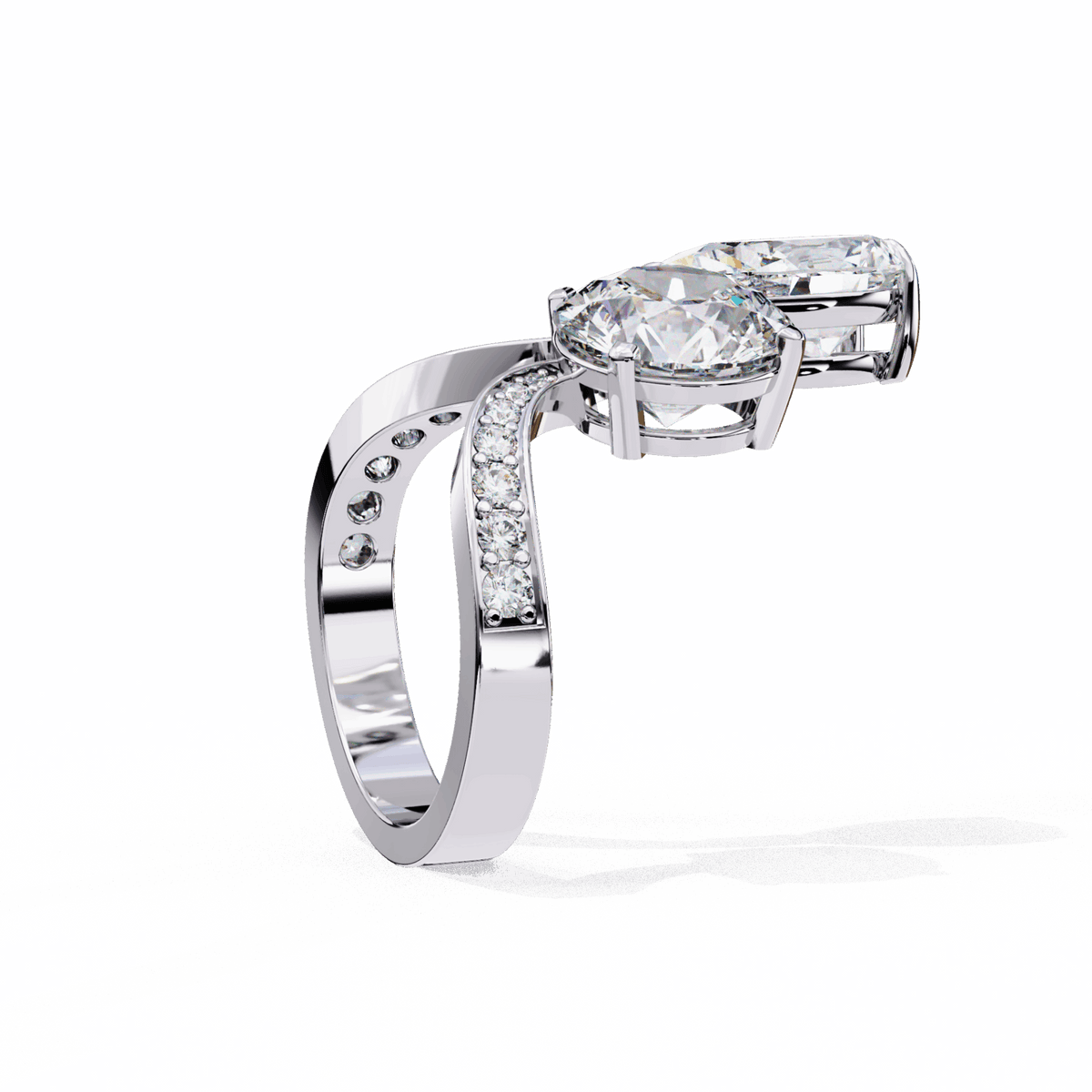 6.5 Carat Pear and Round Toi Et Moi Solitaire in Moissanite | House of Estara