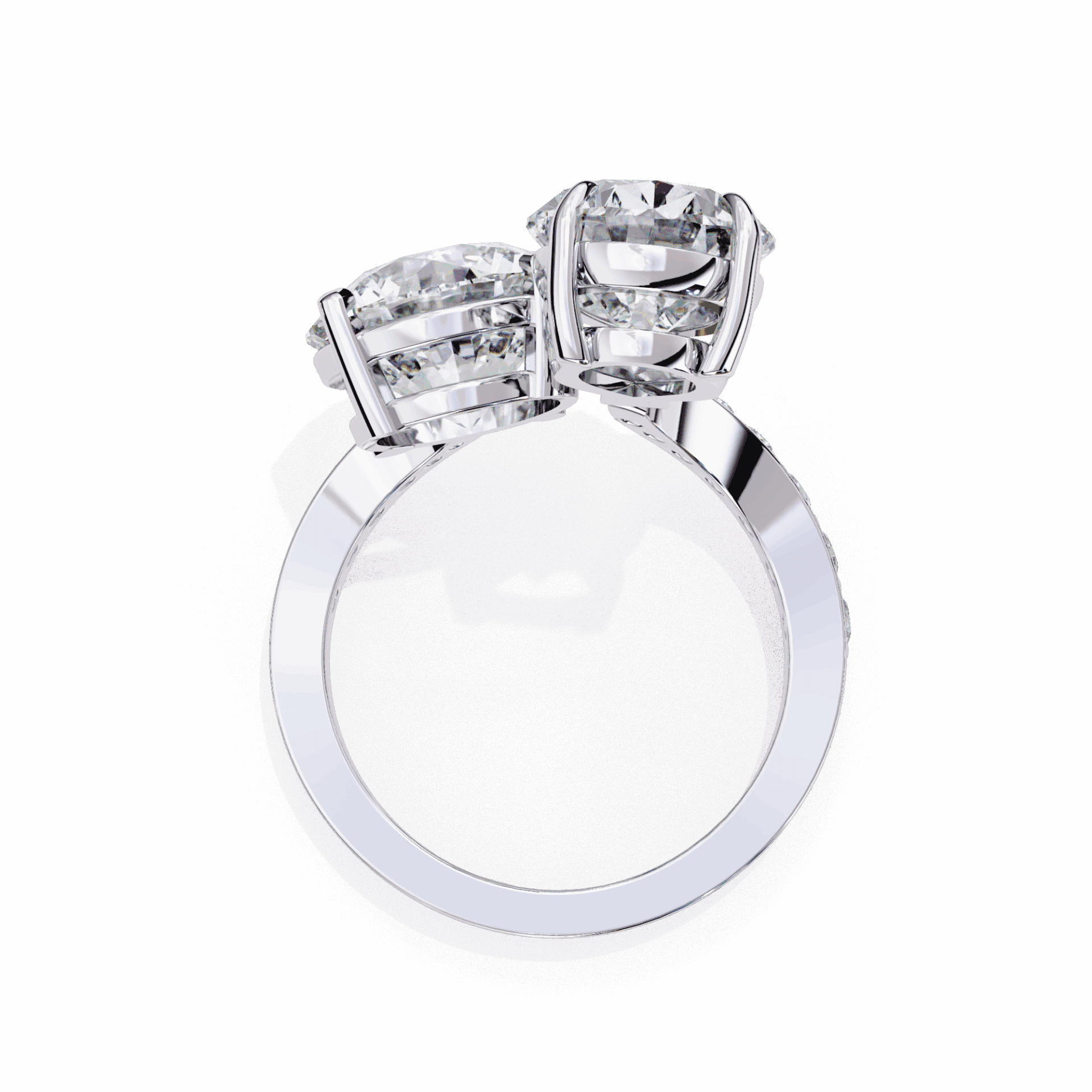 6.5 Carat Pear and Round Toi Et Moi Solitaire in Moissanite | House of Estara