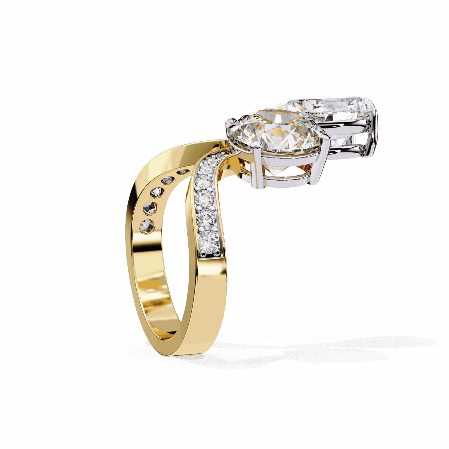 6.5 Carat Pear and Round Toi Et Moi Solitaire in Moissanite | House of Estara