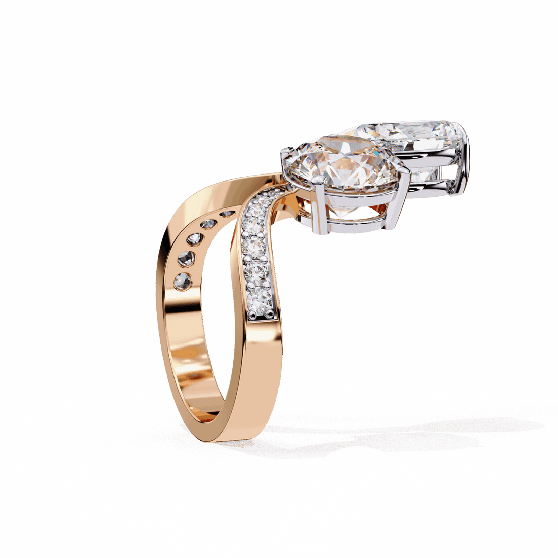 6.5 Carat Pear and Round Toi Et Moi Solitaire in Moissanite | House of Estara