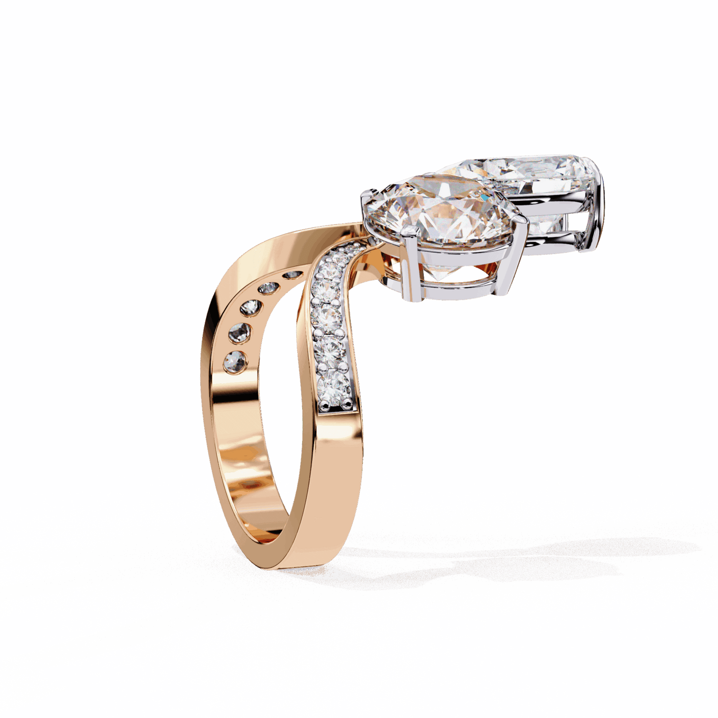 6.5 Carat Pear and Round Toi Et Moi Solitaire in Moissanite | House of Estara