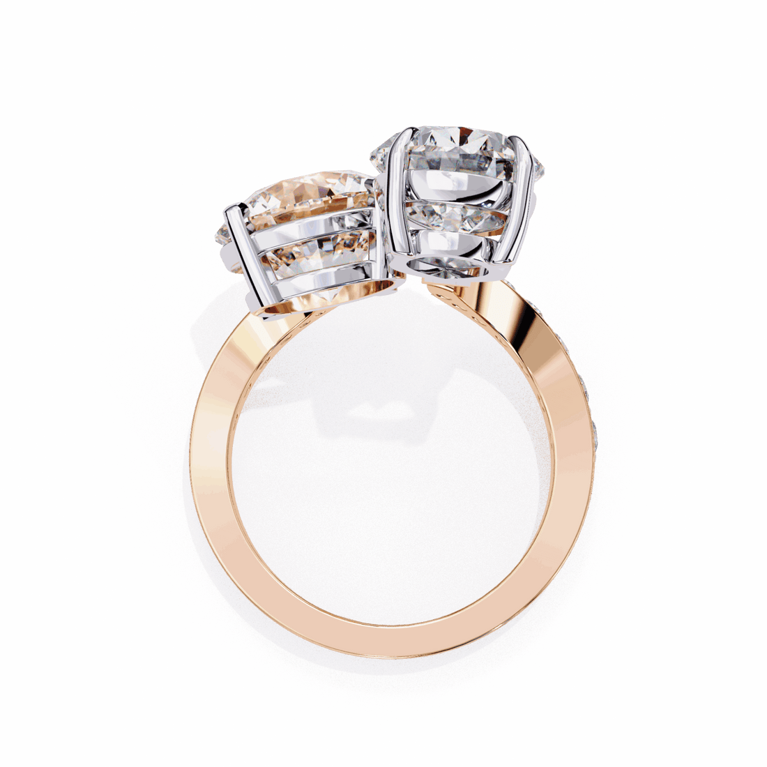 6.5 Carat Pear and Round Toi Et Moi Solitaire in Moissanite | House of Estara