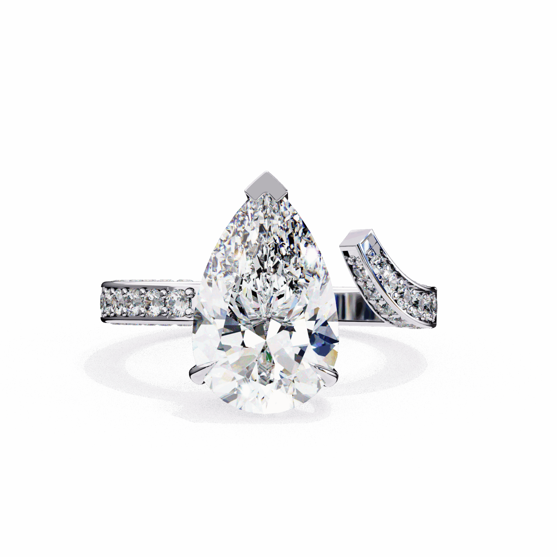 3.5 Carat Pear Modern Essential Ring in Moissanite | House of Estara