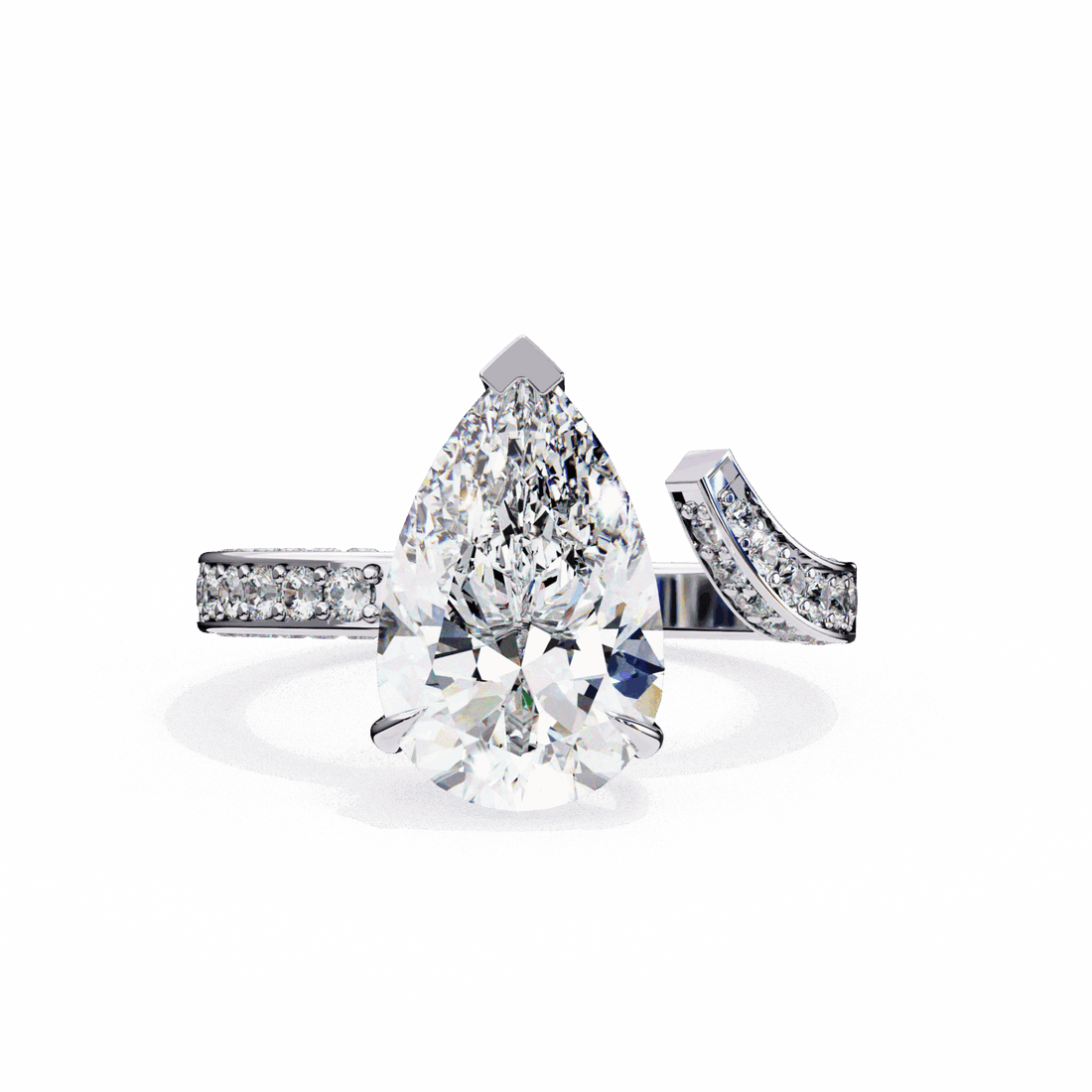 3.5 Carat Pear Modern Essential Ring in Moissanite | House of Estara