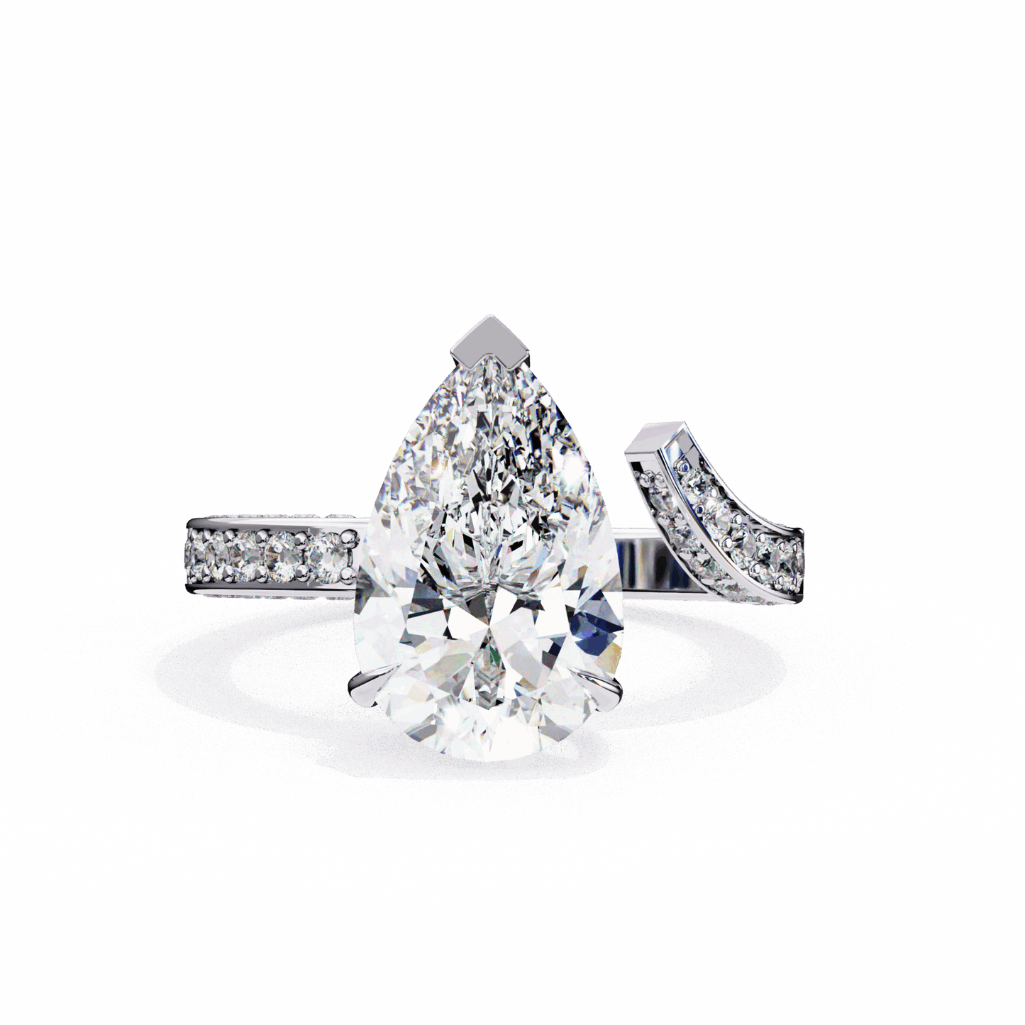 3.5 Carat Pear Modern Essential Ring in Moissanite | House of Estara