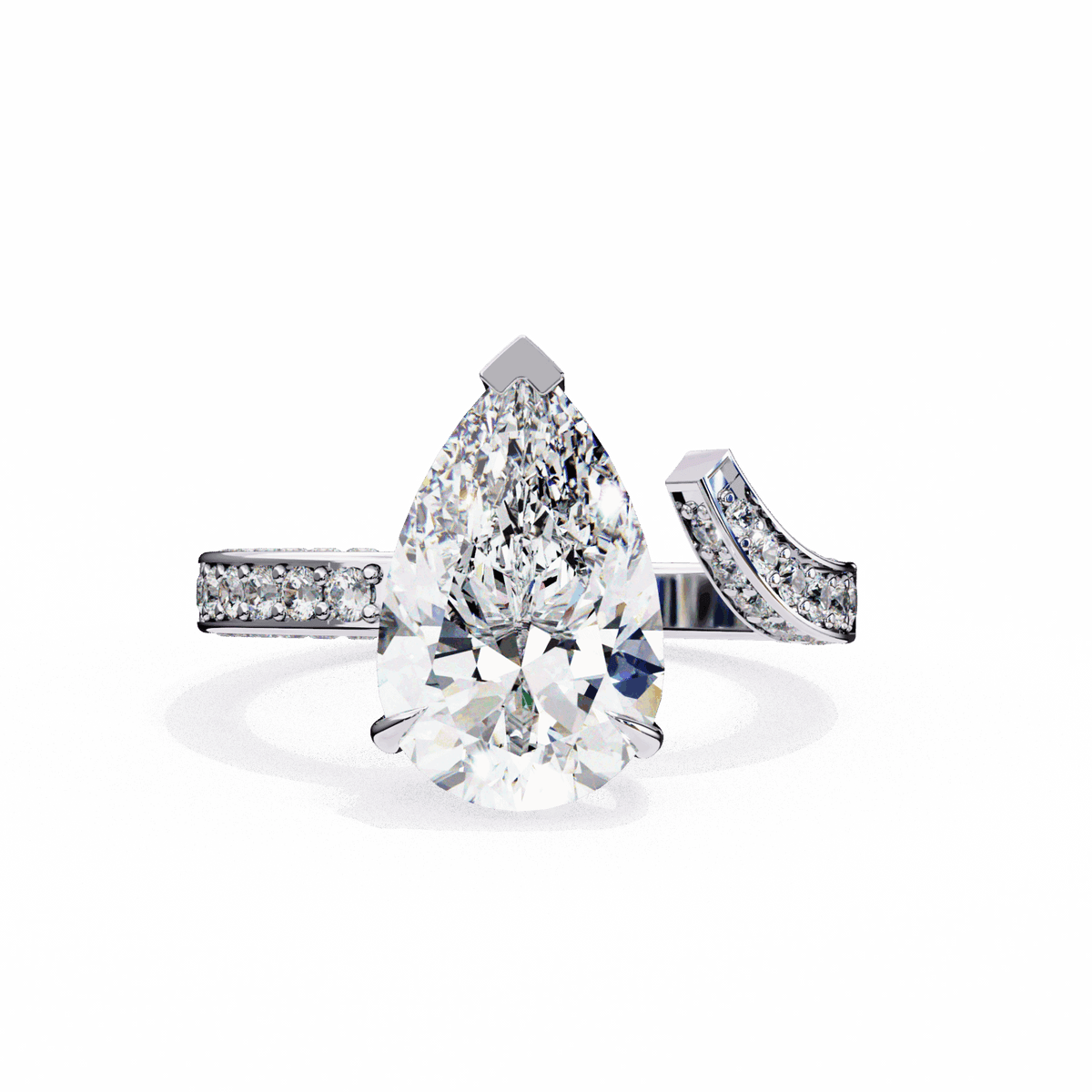 3.5 Carat Pear Modern Essential Ring in Moissanite | House of Estara