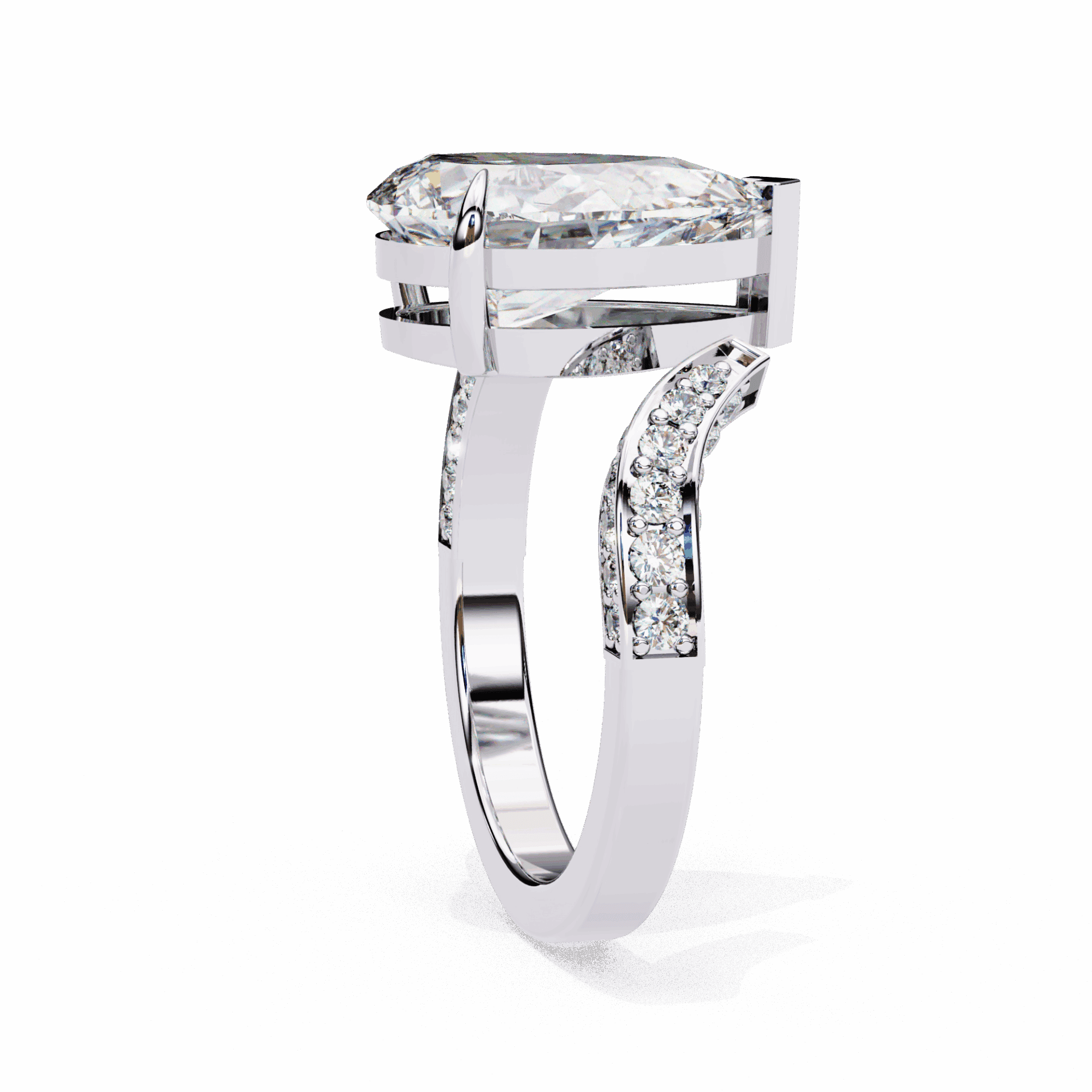 3.5 Carat Pear Modern Essential Ring in Moissanite | House of Estara