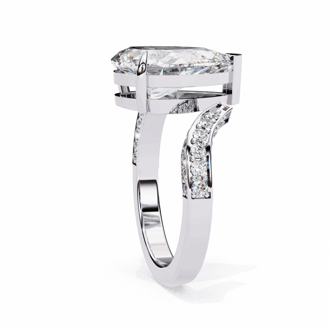 3.5 Carat Pear Modern Essential Ring in Moissanite | House of Estara