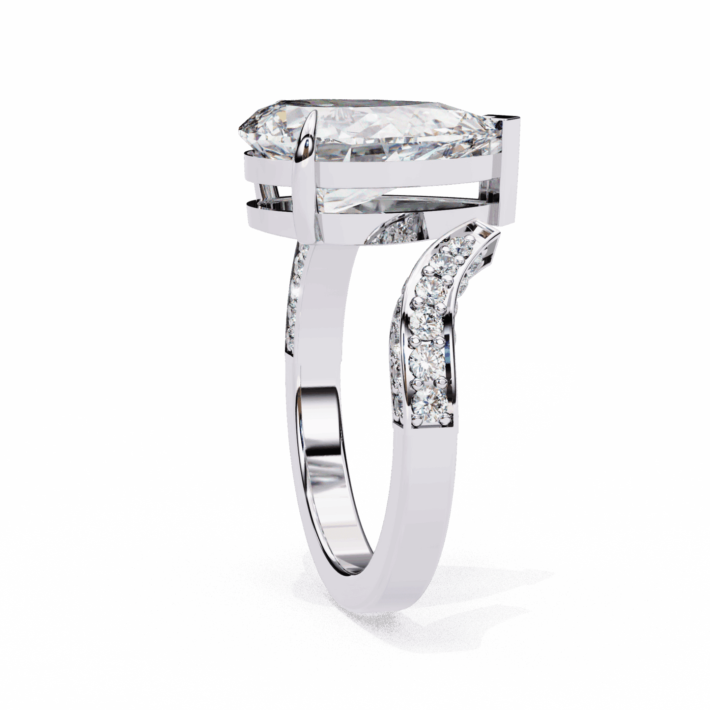 3.5 Carat Pear Modern Essential Ring in Moissanite | House of Estara
