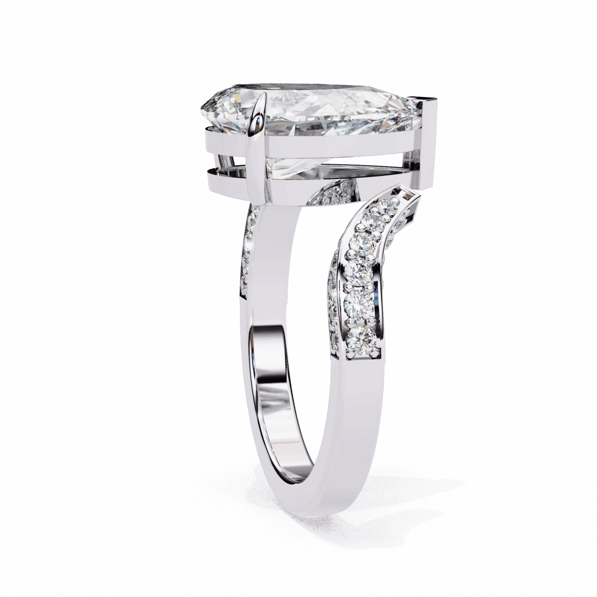 3.5 Carat Pear Modern Essential Ring in Moissanite | House of Estara