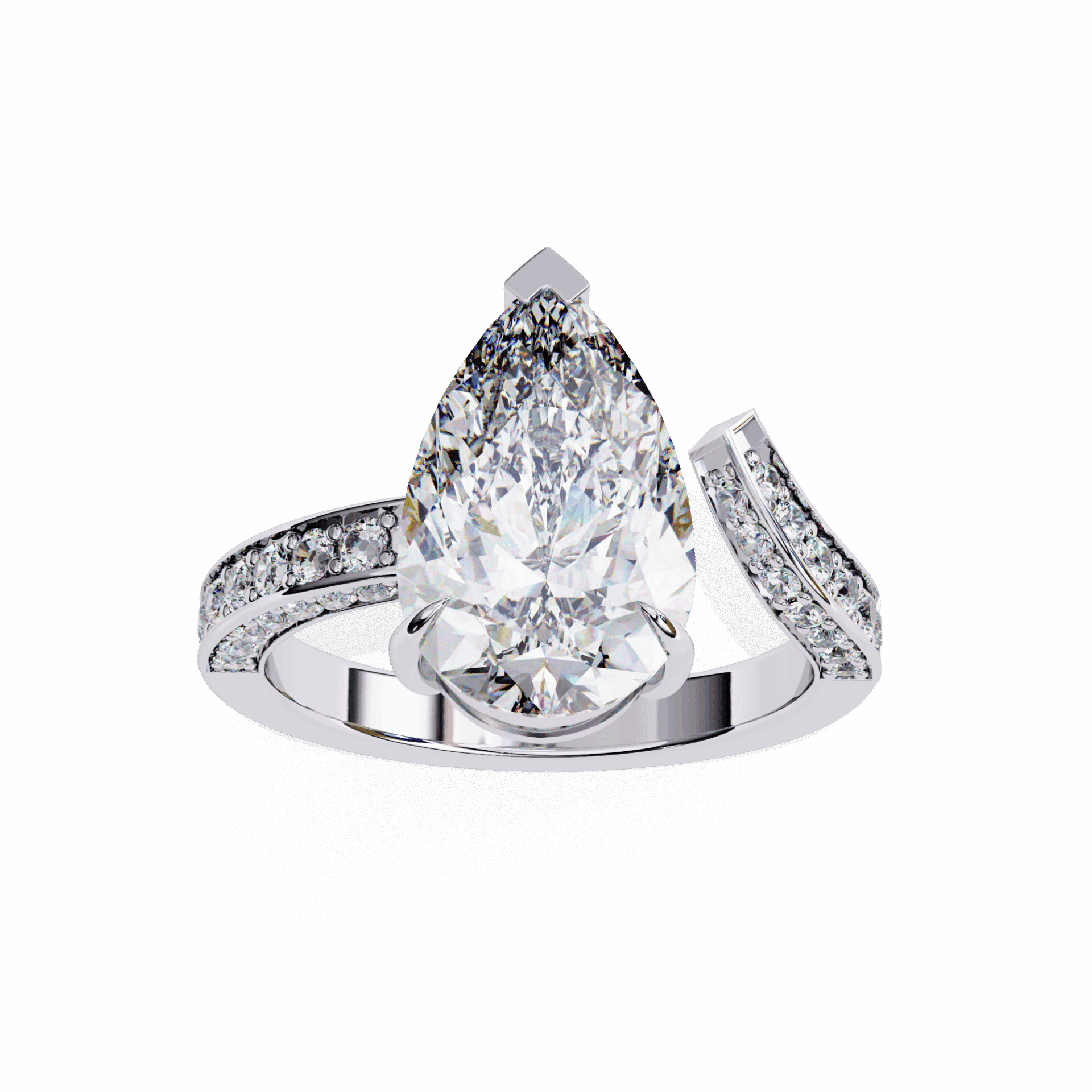3.5 Carat Pear Modern Essential Ring in Moissanite | House of Estara
