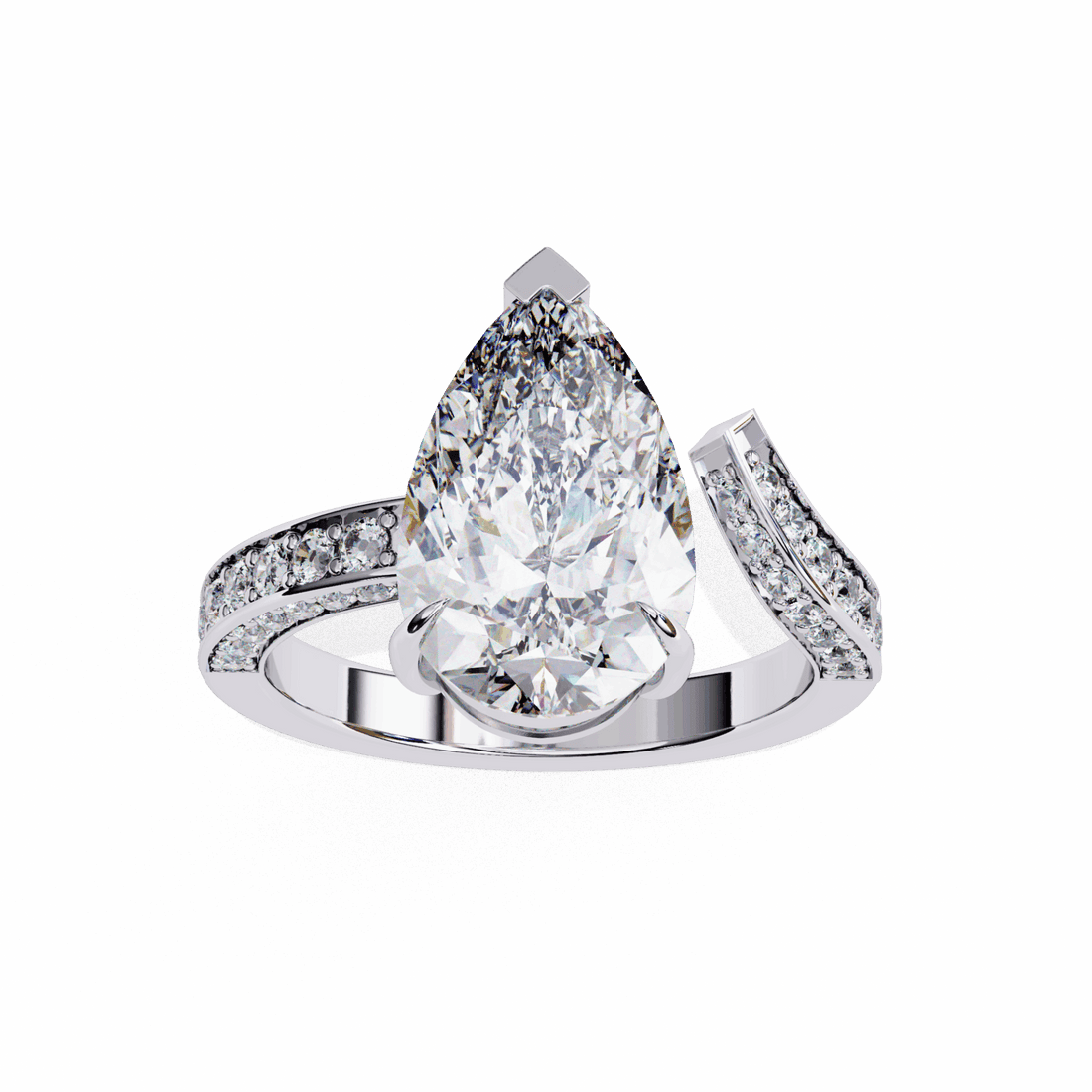 3.5 Carat Pear Modern Essential Ring in Moissanite | House of Estara