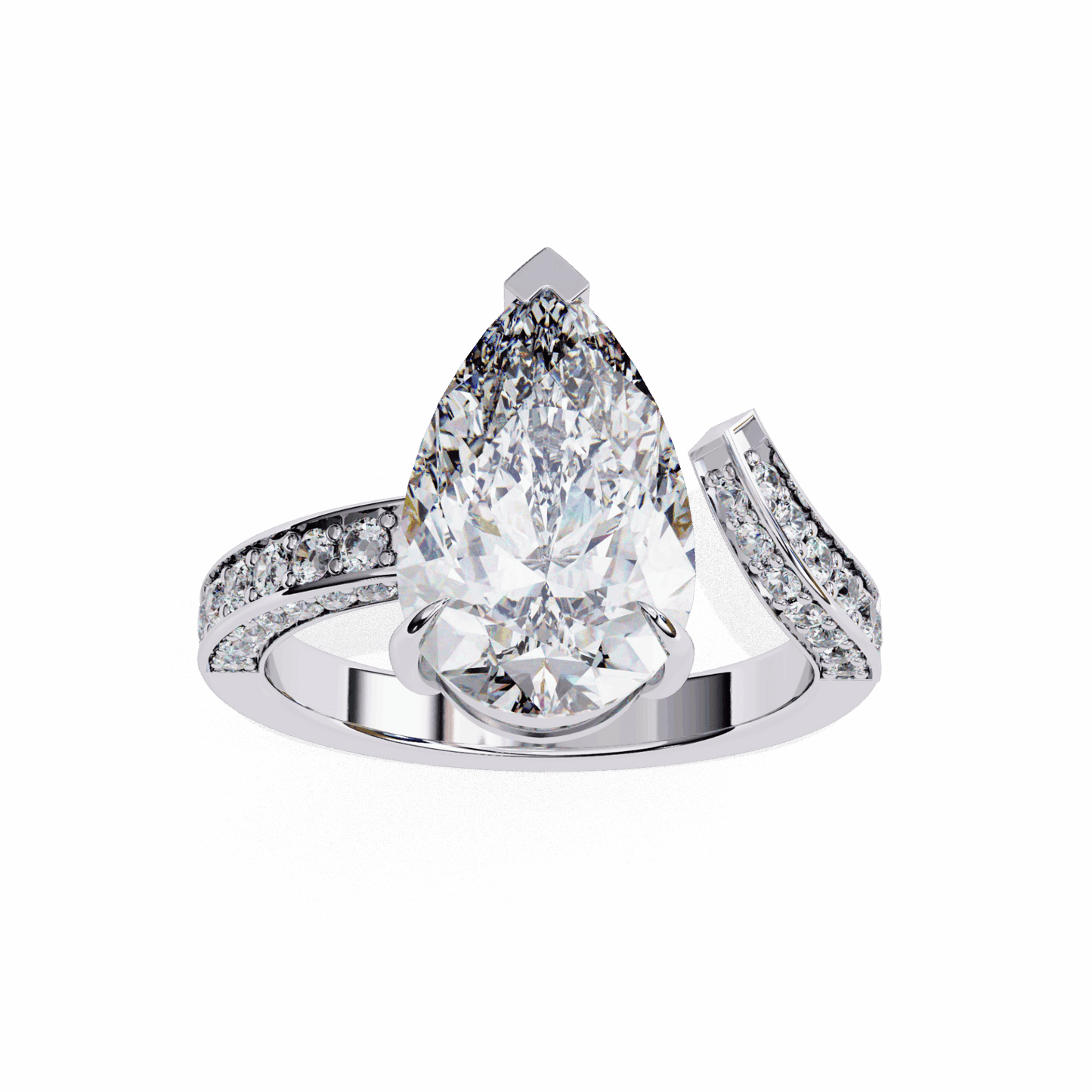 3.5 Carat Pear Modern Essential Ring in Moissanite | House of Estara