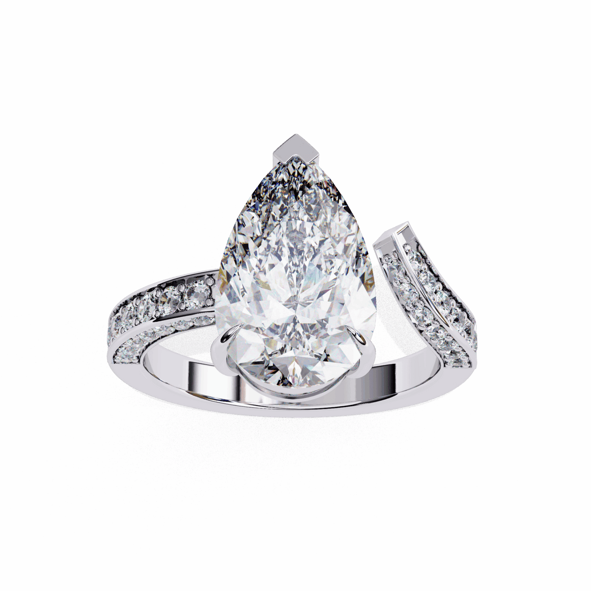 3.5 Carat Pear Modern Essential Ring in Moissanite | House of Estara