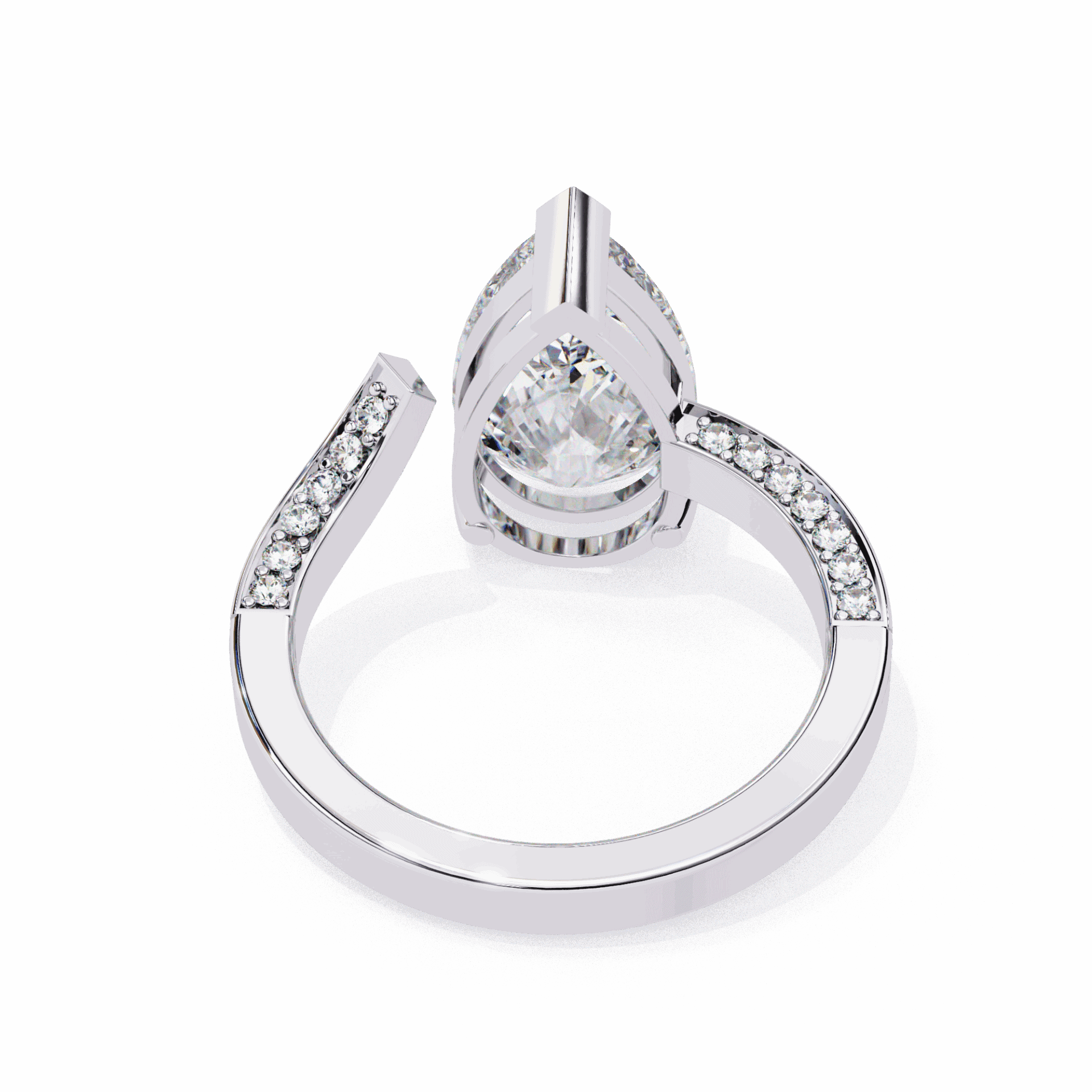 3.5 Carat Pear Modern Essential Ring in Moissanite | House of Estara