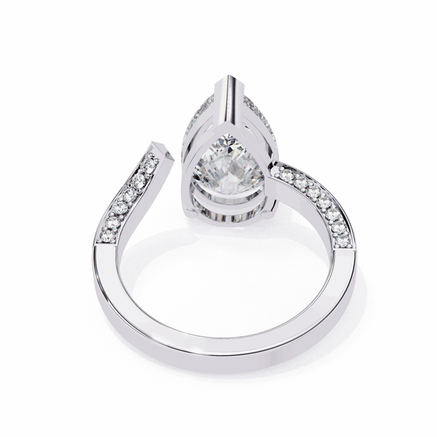 3.5 Carat Pear Modern Essential Ring in Moissanite | House of Estara