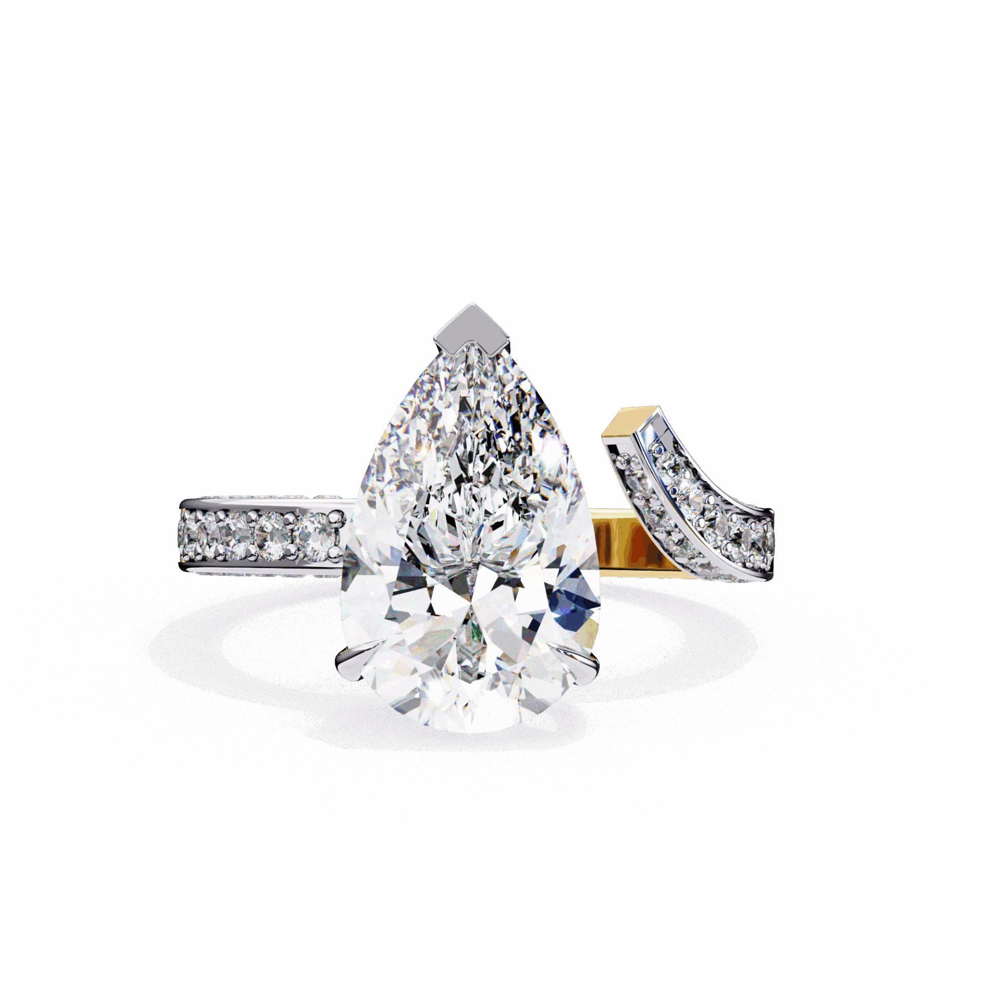 3.5 Carat Pear Modern Essential Ring in Moissanite | House of Estara