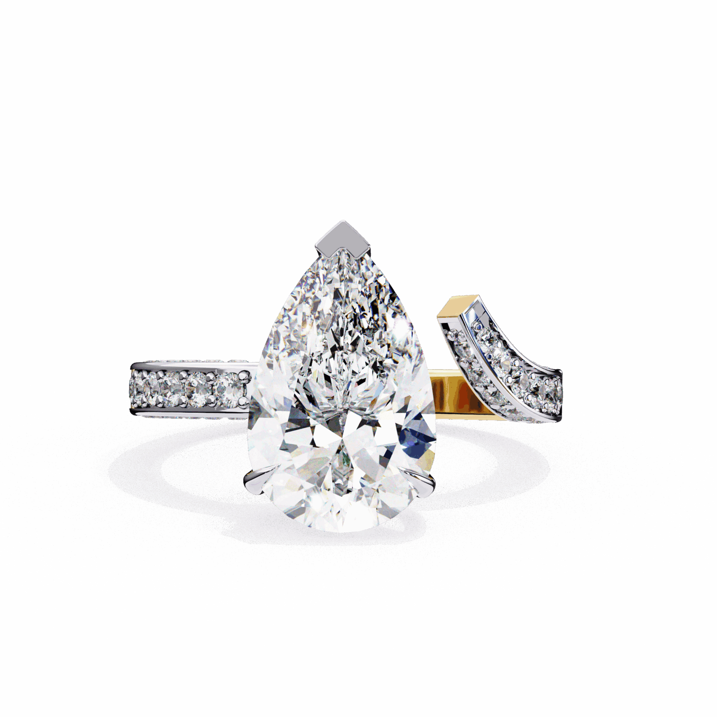 3.5 Carat Pear Modern Essential Ring in Moissanite | House of Estara