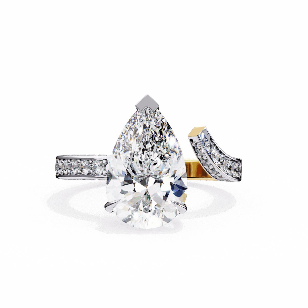 3.5 Carat Pear Modern Essential Ring in Moissanite | House of Estara