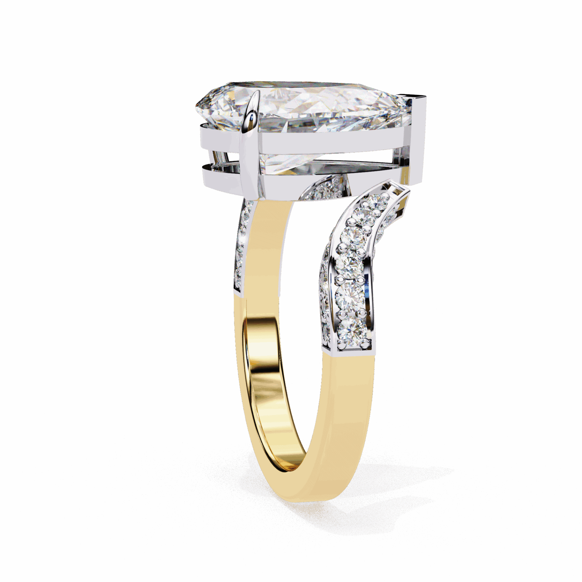 3.5 Carat Pear Modern Essential Ring in Moissanite | House of Estara