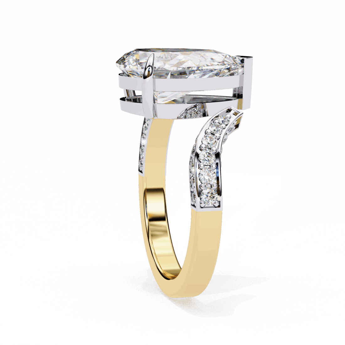 3.5 Carat Pear Modern Essential Ring in Moissanite | House of Estara
