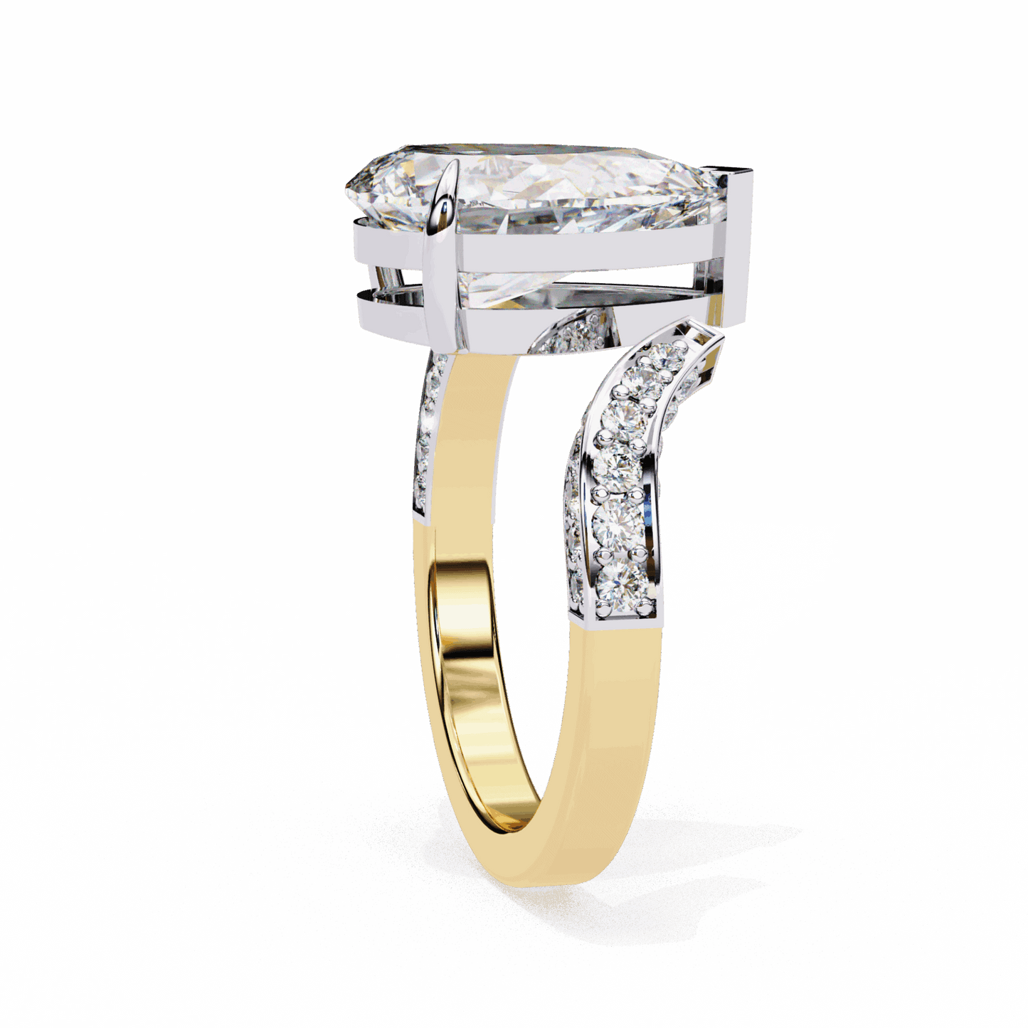 3.5 Carat Pear Modern Essential Ring in Moissanite | House of Estara