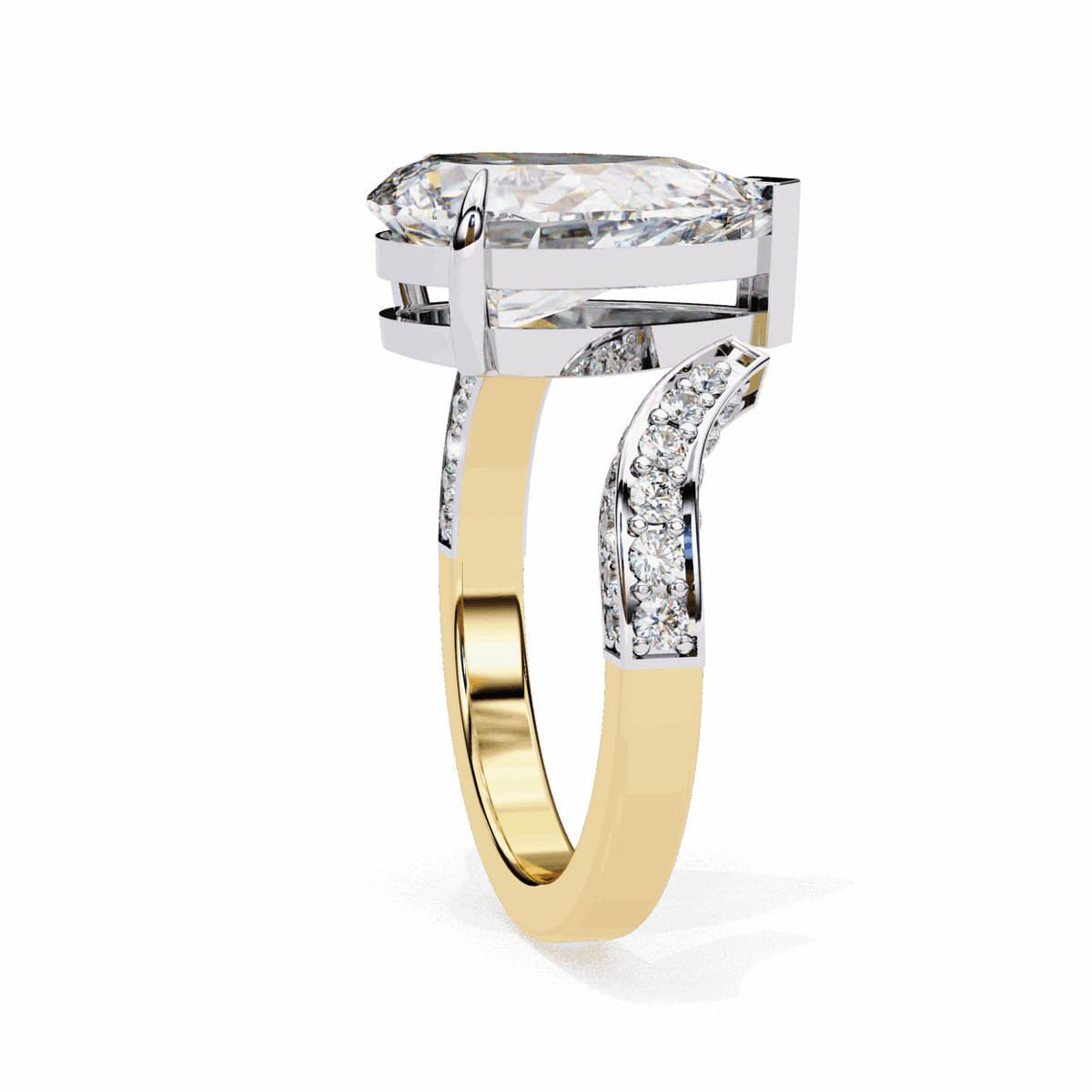 3.5 Carat Pear Modern Essential Ring in Moissanite | House of Estara