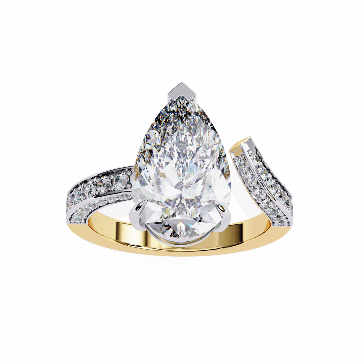 3.5 Carat Pear Modern Essential Ring in Moissanite | House of Estara