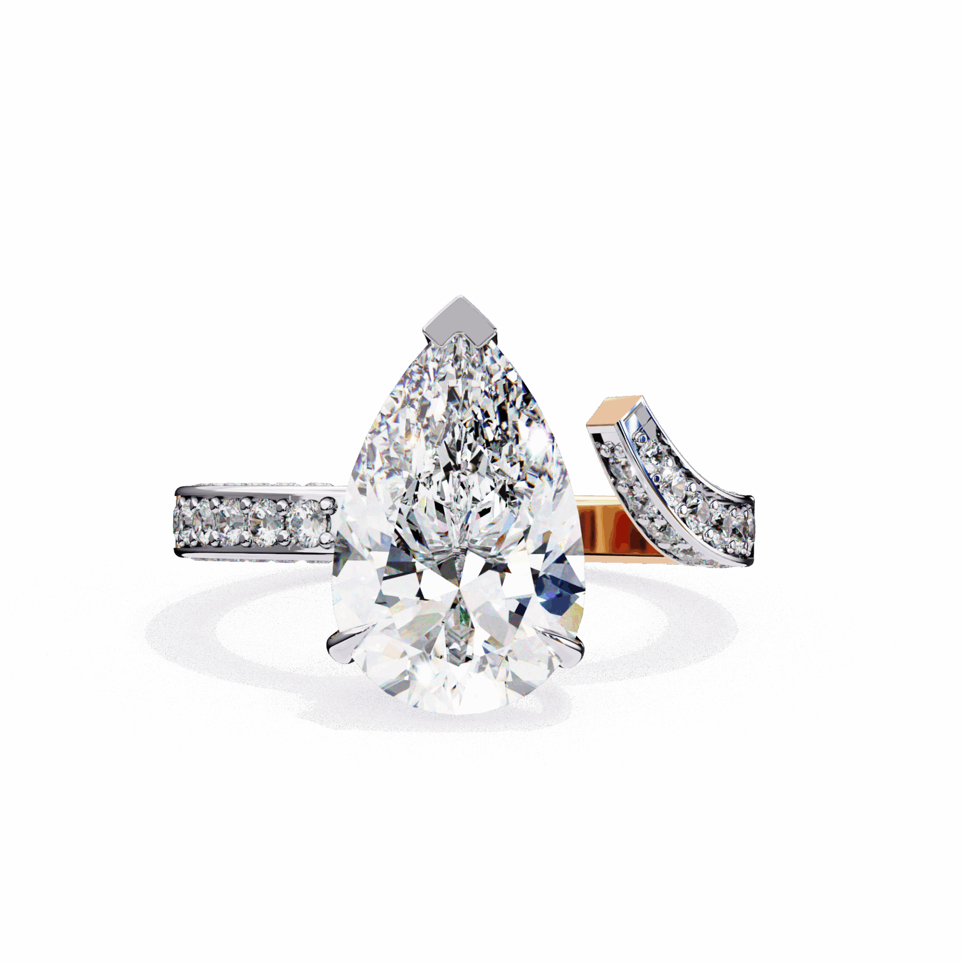 3.5 Carat Pear Modern Essential Ring in Moissanite | House of Estara