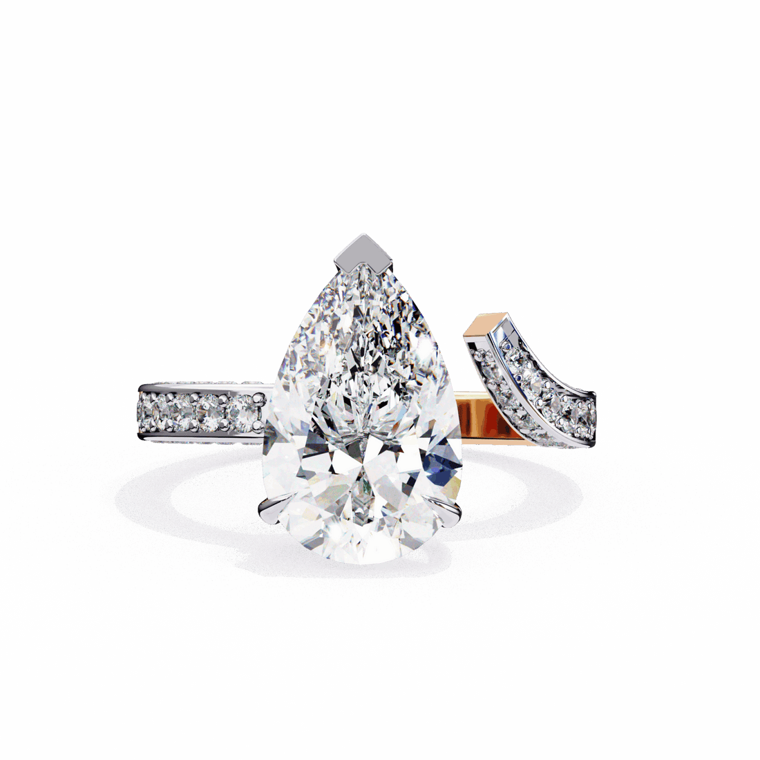 3.5 Carat Pear Modern Essential Ring in Moissanite | House of Estara