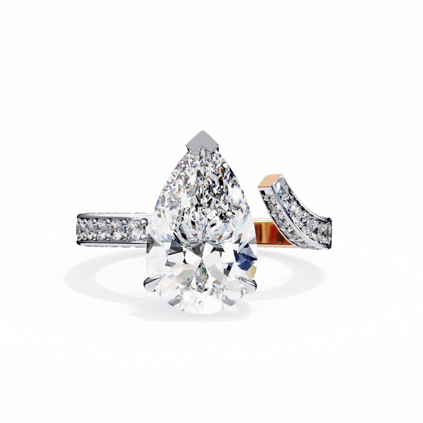 3.5 Carat Pear Modern Essential Ring in Moissanite | House of Estara
